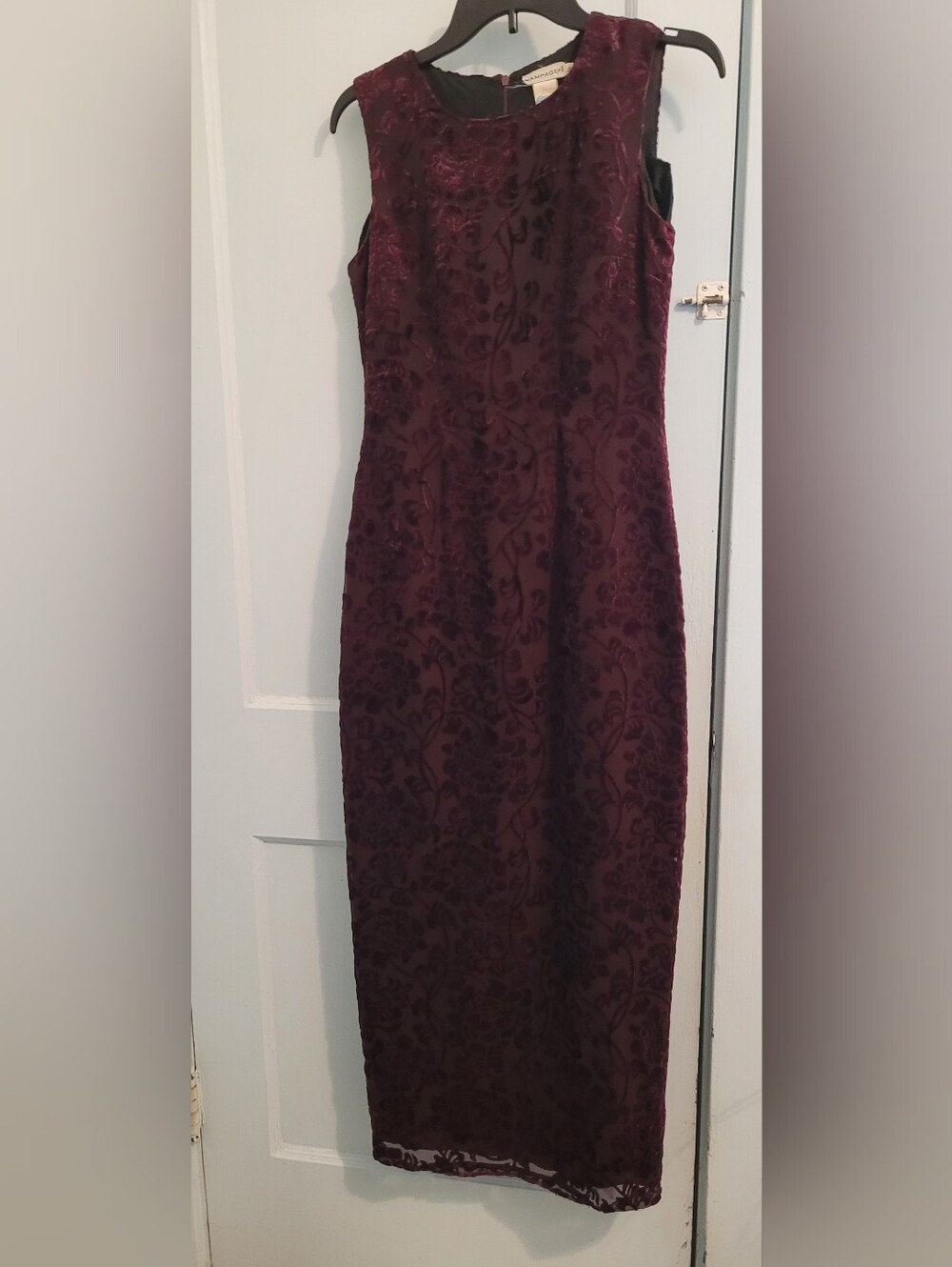 Rampage Plum Floral Burnout Velvet Midi Dress